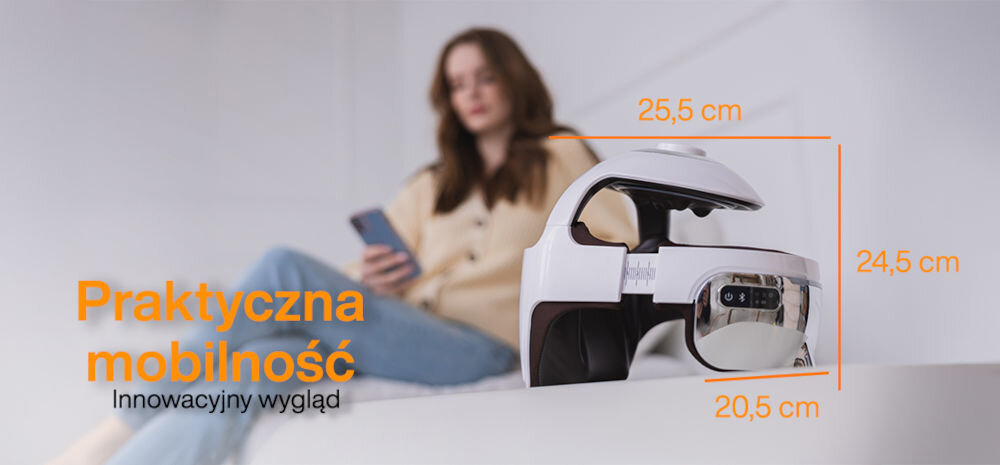 Masażer do głowy MEDIVON Hebe Pro Biały elegancki design ergonomiczny kształt biel ciemny brąz stylowy wygląd trwałe materiały łatwe czyszczenie stylowy element wnętrza odprężenie ciała i umysłu