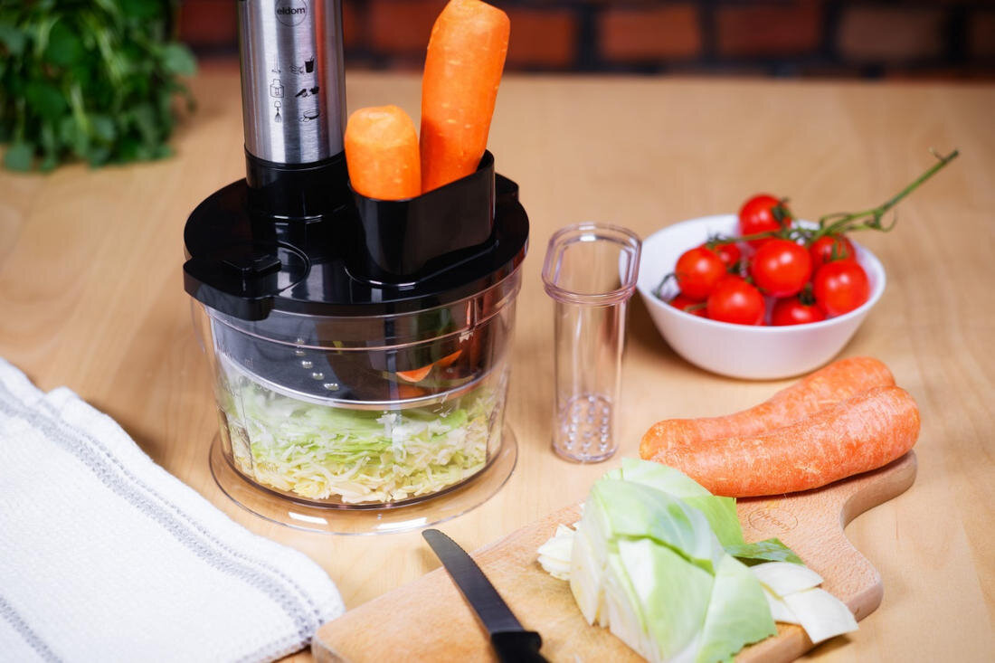 Blender ELDOM BL220 Wszechstronność  Wydajność Metalowa końcówka  nóż siekający ze stali szlachetnej ubijanie dwufunkcyjna tarczy