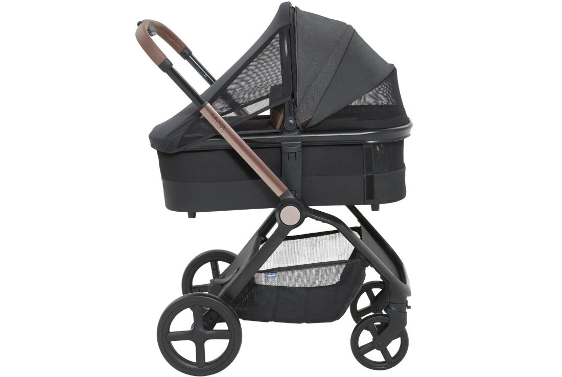 Gondola CHICCO Mysa Black Satin osłona przeciwwiatrowa markiza cień prywatność filtr UV50+ ochrona