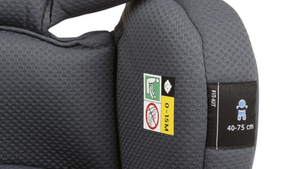 Fotelik samochodowy CHICCO Seat3Fit I-Size (0-25 kg) Czarno-szary Oznaczenia Fit-Kit informacja