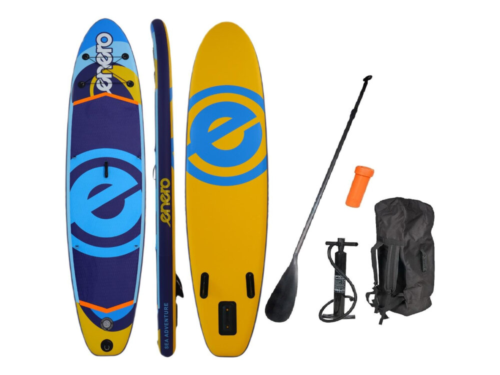 Deska SUP ENERO 1054063 320 x 76 x 15 cm zestaw 3-czesciowe wioslo zdejmowana pletwa pompka zestaw naprawczy plecak dokumentacja