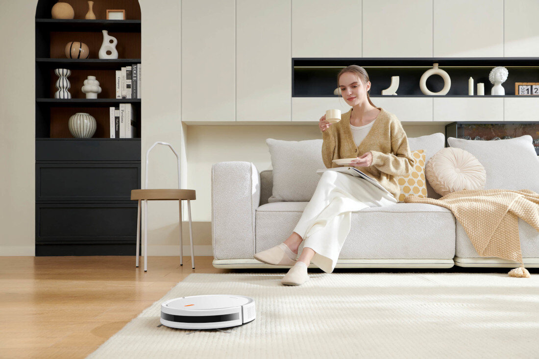 Robot sprzątający XIAOMI Vacuum E5 EU Biały Oszczędność czasu funkcja odkurzacza i mopa czas programowanie określenie godzina