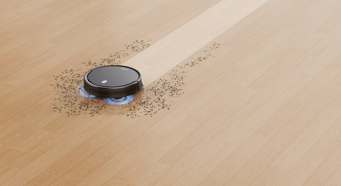 Robot sprzątający XIAOMI Vacuum E5 EU Czarny Podwójne szczotki boczne Filtr śmieci Dmuchawa