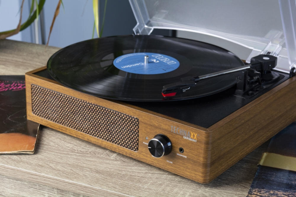 Gramofon TECHNAXX TX-186 Bluetooth USB Brązowy technologia Bluetooth wbudowane gniazdo retro wygląd dostosowanie potrzeby