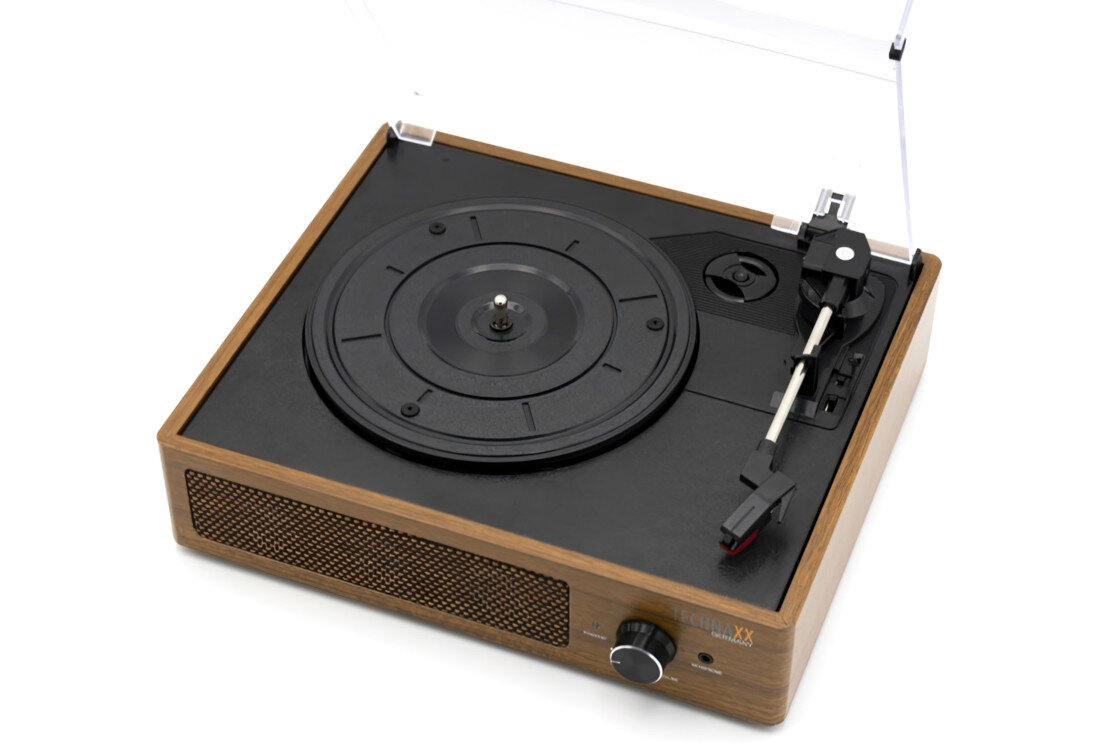 Gramofon TECHNAXX TX-186 Bluetooth USB Brązowy Funkcja nagrywania płyty winylowe port pamięć masowa utwory archiwizacja