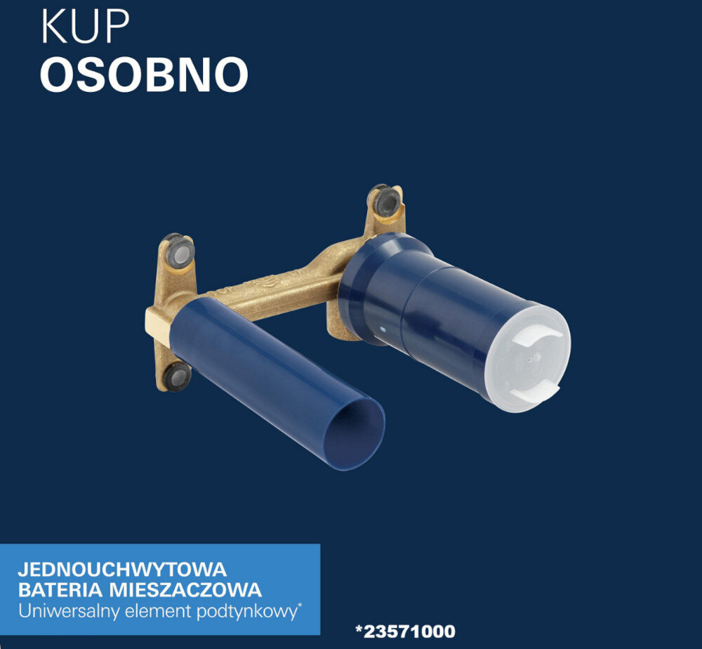 BATERIA UMYWALKOWA 2-OTWOROWA GROHE ESSENCE Zdjęcie prezentuje uniwersalny element podtynkowy baterii jednouchwytowej, dostępny jako osobny zakup. Produkt ma solidną, mosiężną konstrukcję i zabezpieczające osłony montażowe element podtynkowy GROHE mosiądz odporny na korozję głowica ceramiczna SilkMove płynna regulacja precyzyjne działanie trwałość