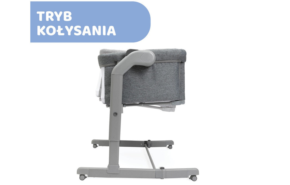 Łóżeczko dostawne CHICCO Co-sleeping Next2me Magic Evo Grey Mist Łatwość użycia przesuwany panel boczny tryb bujania