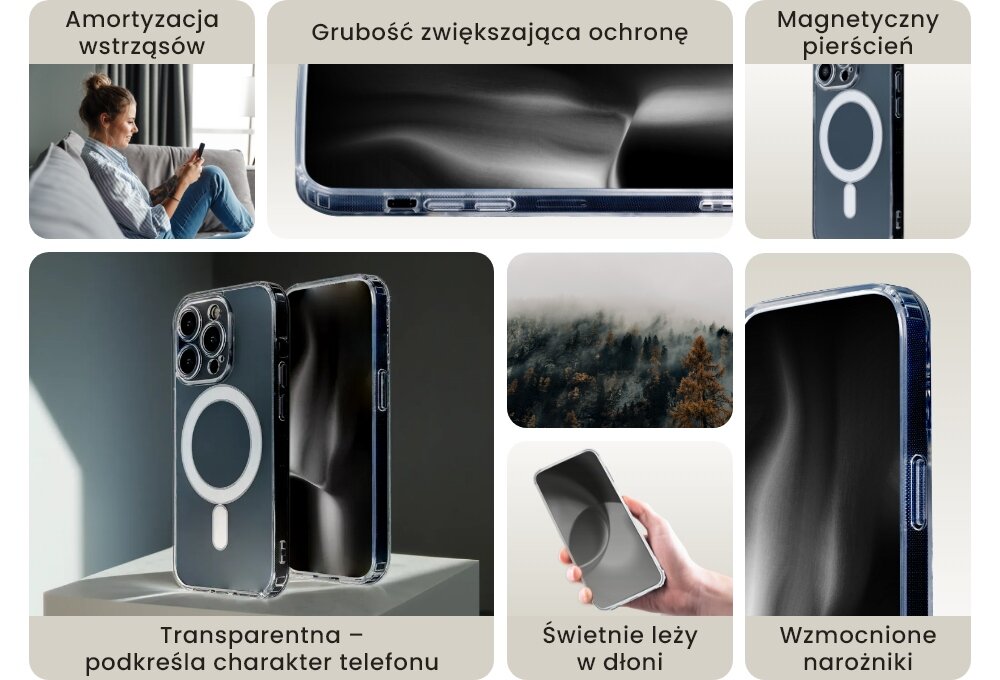 Etui TECTO SHIELD Clear Guard Mag do Apple iPhone 14 Pro Transparentny design ochrona sprzet