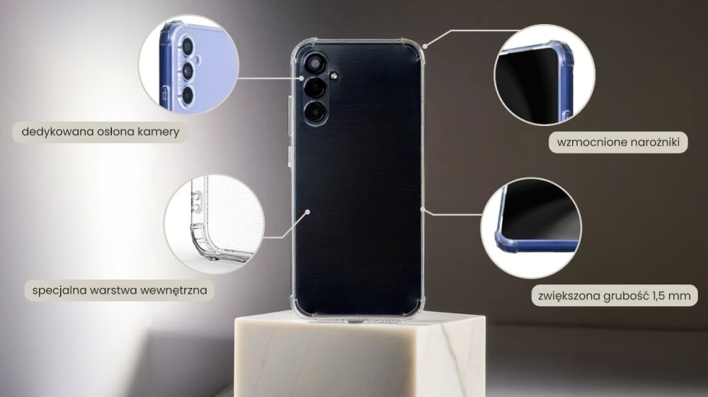 Etui TECTO SHIELD Clear Guard ochrona material tpu grubosc nakladki narozniki wzmocnienie