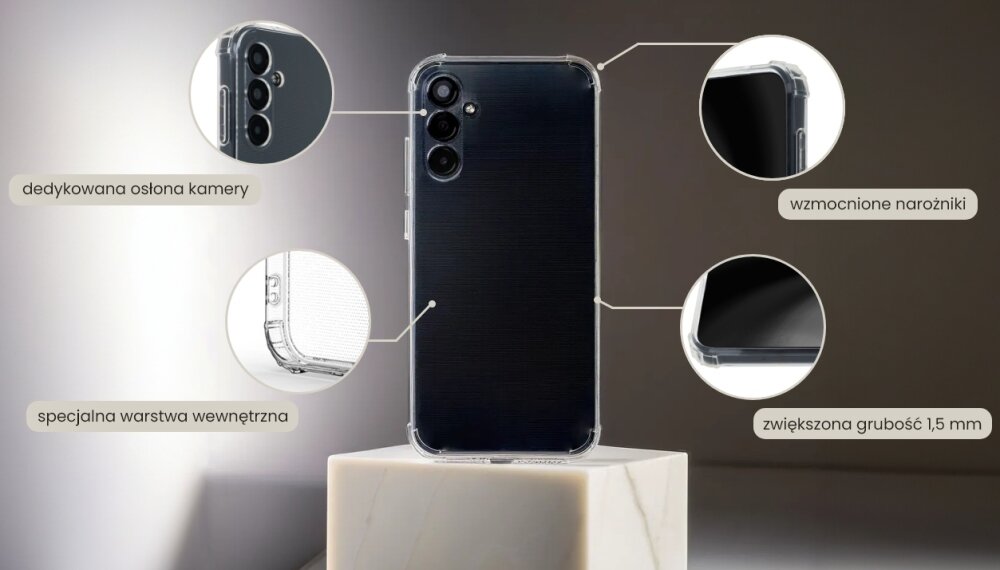 Etui TECTO SHIELD Clear Guard ochrona material tpu grubosc nakladki narozniki wzmocnienie
