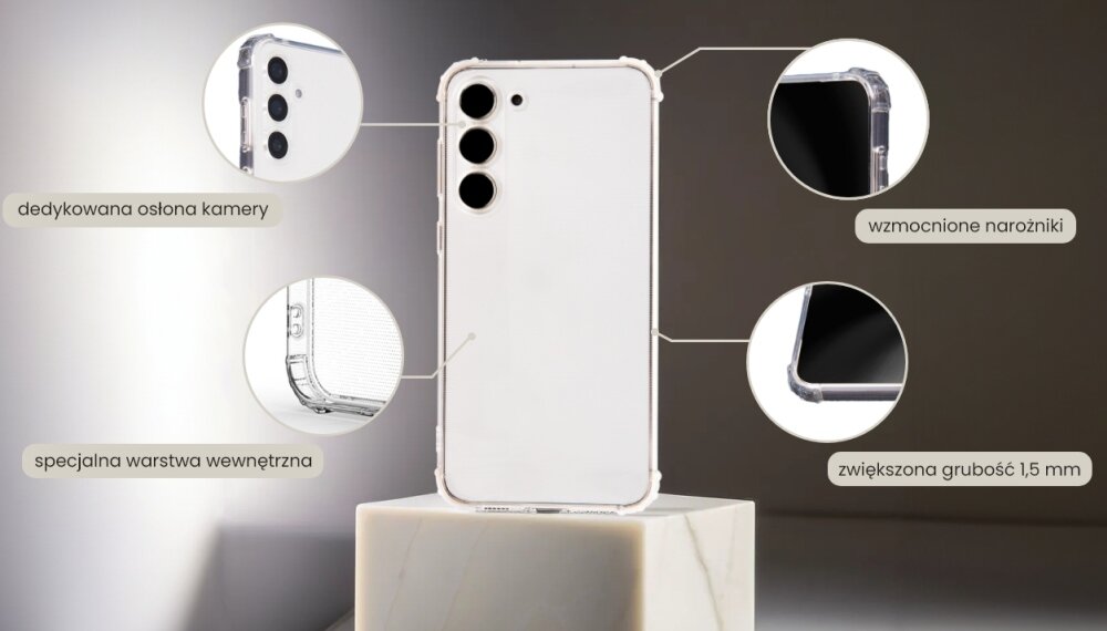 Etui TECTO SHIELD Clear Guard ochrona material tpu grubosc nakladki narozniki wzmocnienie