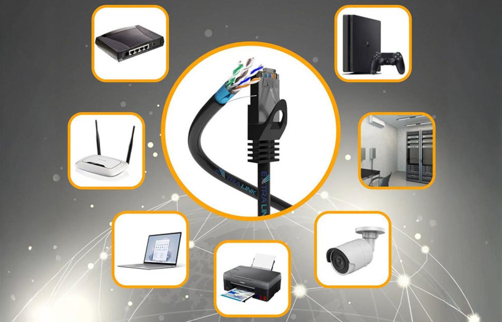 Kabel sieciowy EXTRALINK opakowaniu z funkcją samoczynnego rozwijania 50 m instalacji biurowej lub domowej Extralink CAT5E F/UTP systemach monitoringu CCTV zasilania jednym przewodem - zastosowania kabla sieciowego router, modem, laptop, drukarka, kamera monitoringu, konsola do gier i serwerownia