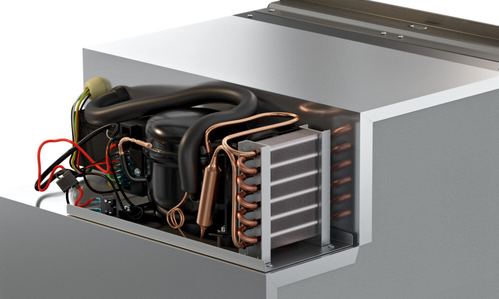 Lodówka kompresorowa YOLCO QL90 Srebrny Efektywne chłodzenie izolacja kompresor zasilanie