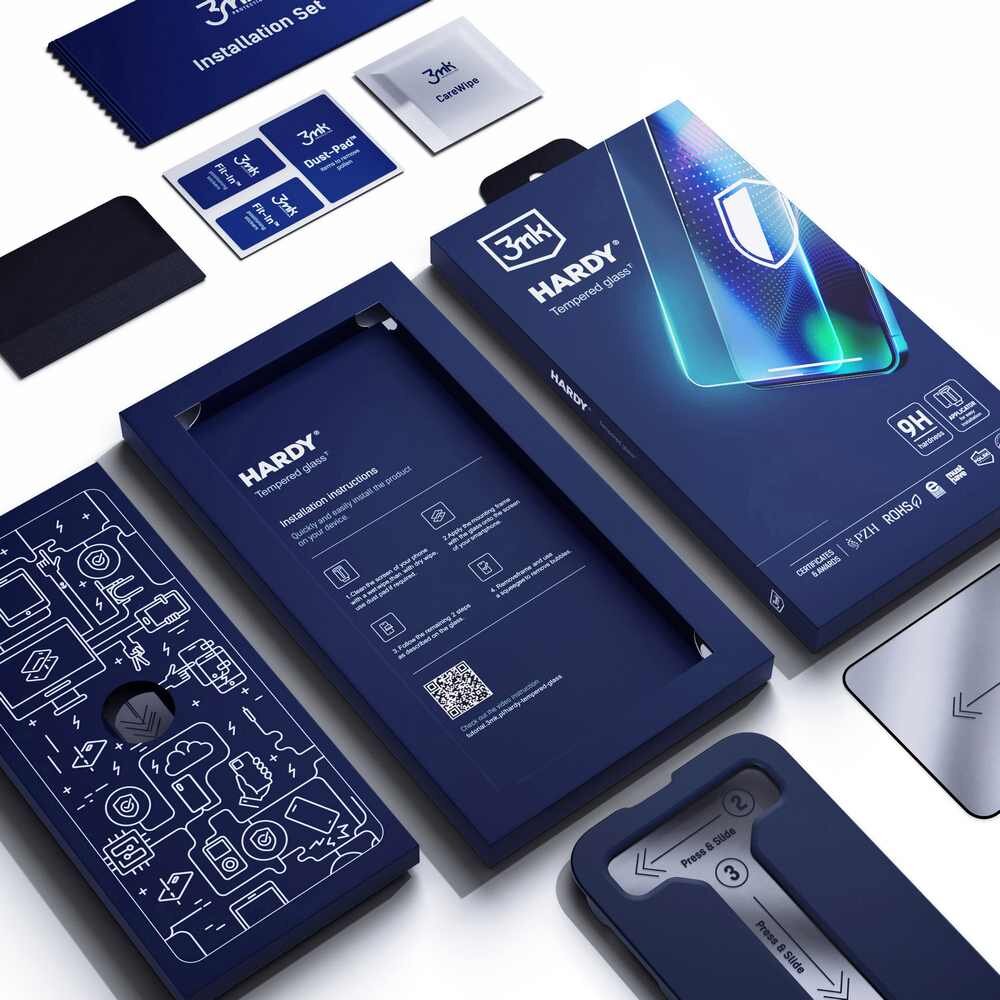 Szkło hartowane 3MK Tempered Glass+ zestaw