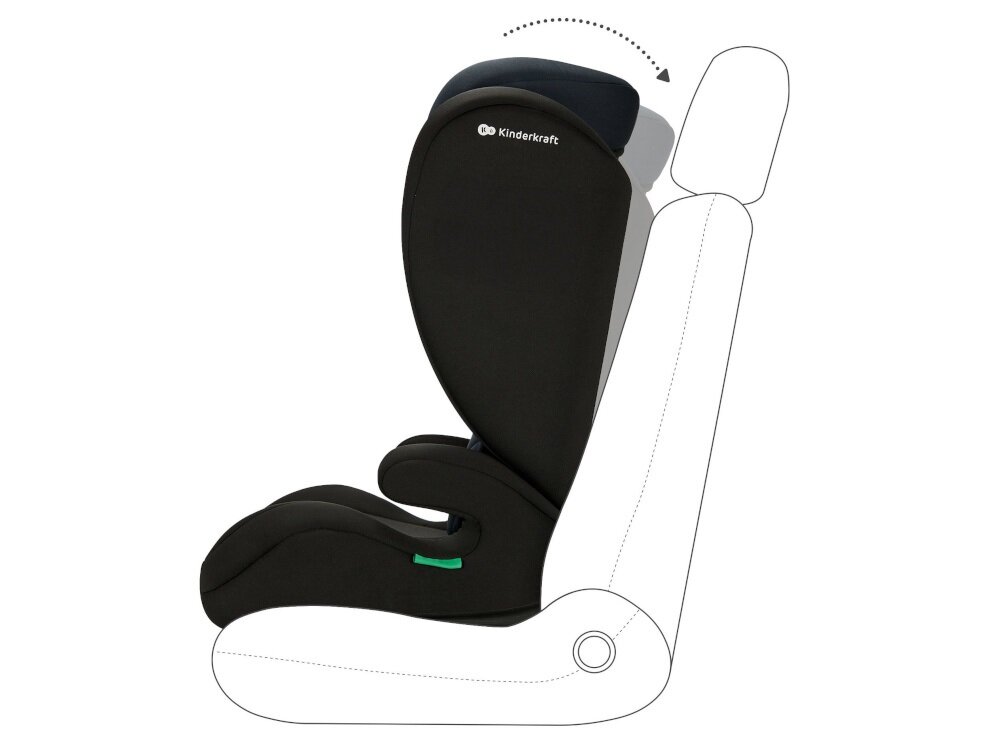 Fotelik samochodowy KINDERKRAFT I-Spark i-Size 2w1 9-36 kg Czarny mozliwosc dopasowania oparcia do kanapy samochodu stabilnosc bezpieczestwo elastyczne ustawienie wygodna pozycja innowacyjne rozwiazanie