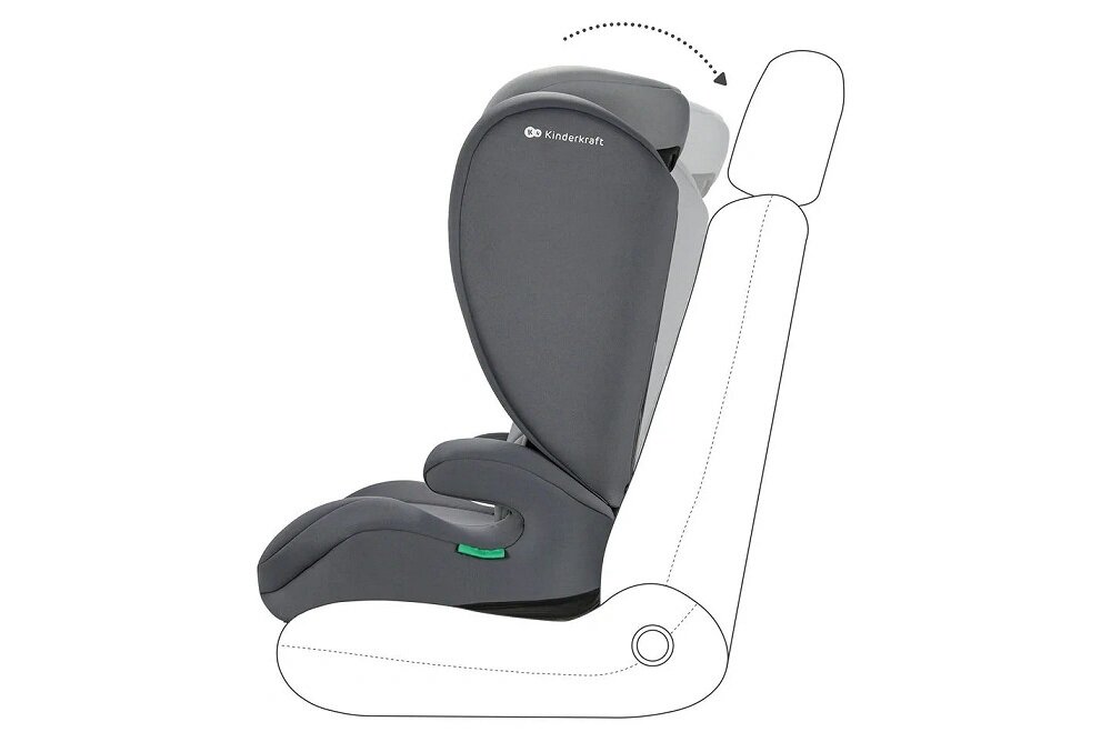 Fotelik samochodowy KINDERKRAFT I-Spark i-Size 2w1 9-36 kg Szary mozliwosc dopasowania oparcia do kanapy samochodu stabilnosc bezpieczestwo elastyczne ustawienie wygodna pozycja innowacyjne rozwiazanie