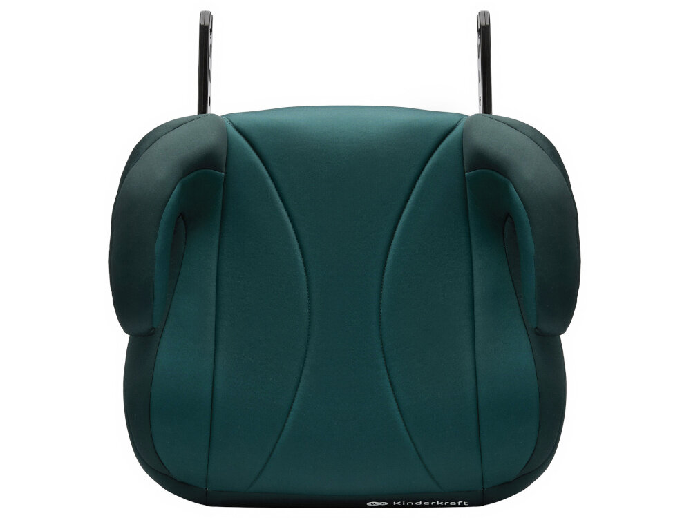 Podstawka samochodowa KINDERKRAFT I-Boost I-Size Zielony podstawka na białym tle widoczna z góry zdejmowany pokrowiec pranie w temperaturze do 30°C z użyciem delikatnego detergentu estetyczny wygląd siedziska przez długi czas higiena bez skomplikowanych zabiegów