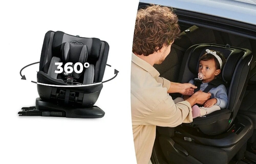 Fotelik samochodowy KINDERKRAFT Xpedition 2 I-Size 0-36 kg Czarny 5-punktowe pasy bezpieczenstwa miekkie ochraniacze bezpieczenstwo zintegrowana baza scalona z fotelikiem latwy szybki montaz stabilnosc pewnosc mocowania