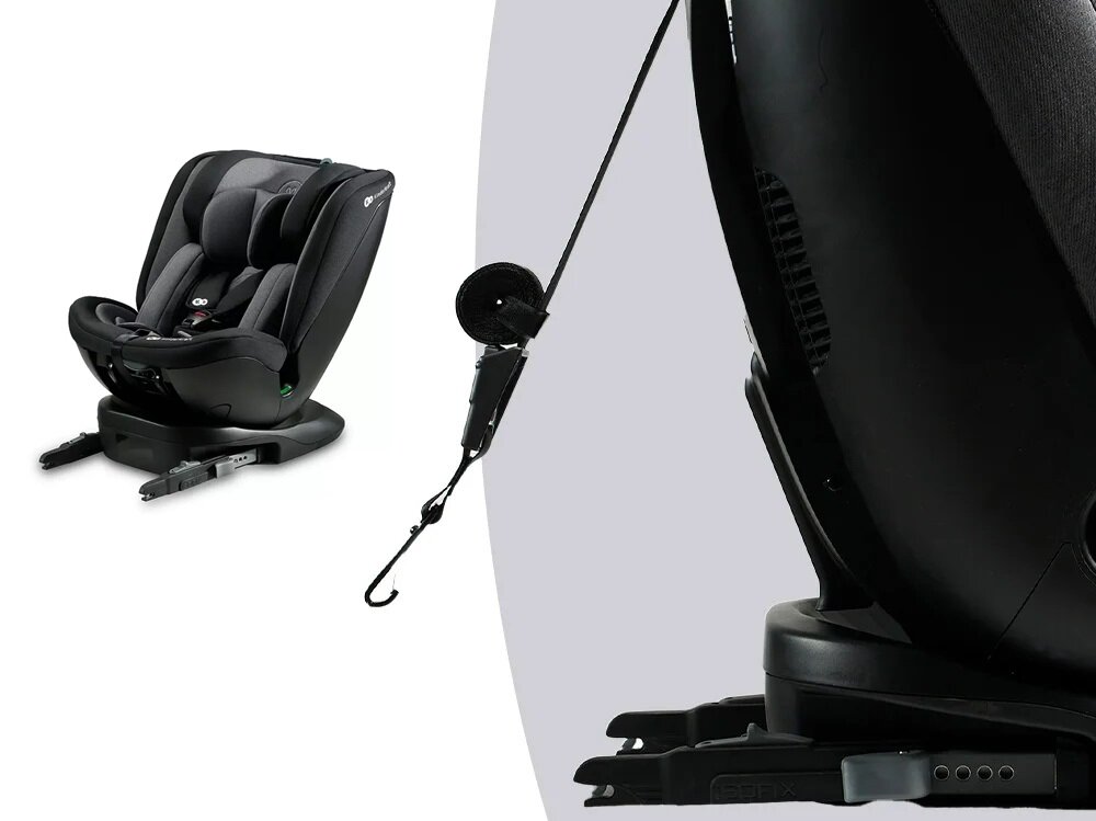 Fotelik samochodowy KINDERKRAFT Xpedition 2 I-Size 0-36 kg Czarny system montzu ISOFIX zaczepy z uchwytami pas bezpieczenstwa TOP TETHER stabilnosc bezpieczenstwo ochrona
