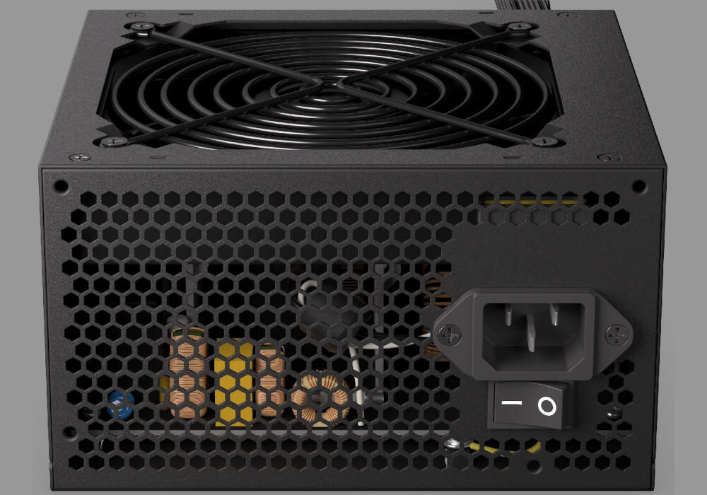 Zasilacz ENDORFY Elementum E5 450 W 80 Plus certyfikat 80 PLUS, wysoka efektywność energetyczna, certyfikat świadczy o jakości i oszczędności produkt na szarym tle