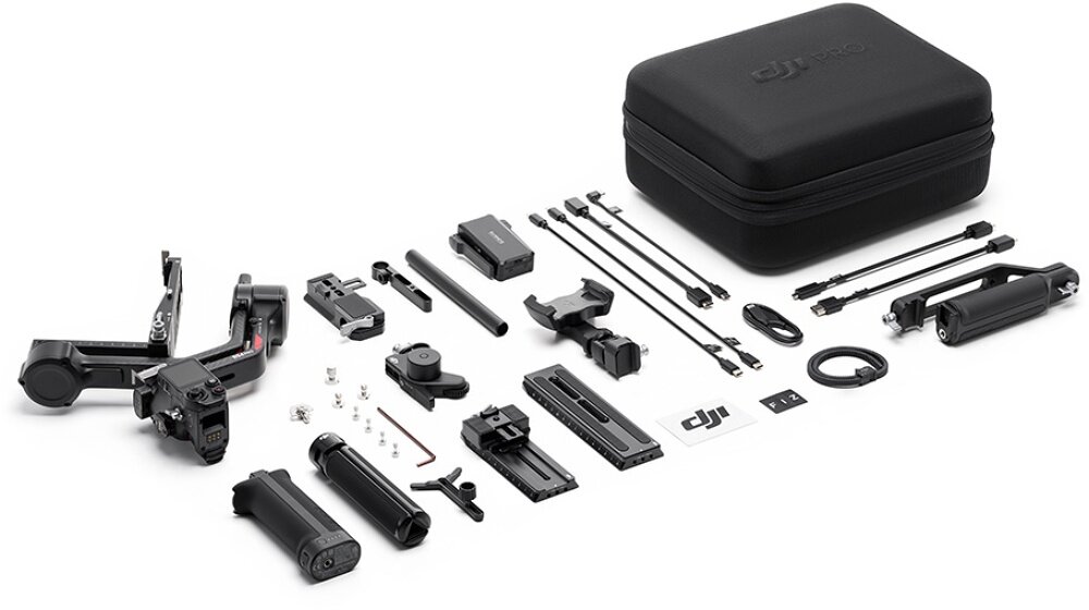 Gimbal DJI RS 4 Pro dodatki walizka kable montaż