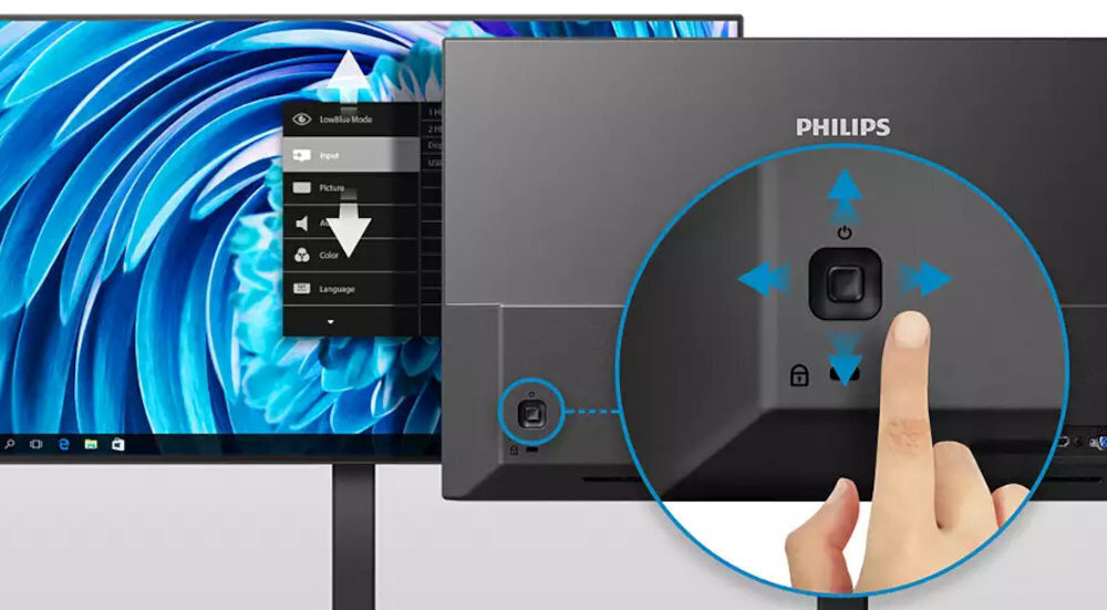 Monitor PHILIPS E1N1100A EasySelect menu ekranowym