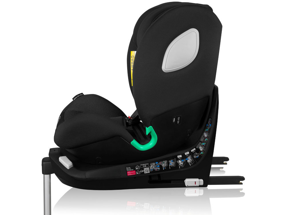 Fotelik samochodowy LIONELO Braam Air I-Size 40-150 cm (0-36 kg) zintegrowany z bazą system Isofix oraz nogę stabilizacyjną Prowadnice wskaźniki poprawności montażu zielony