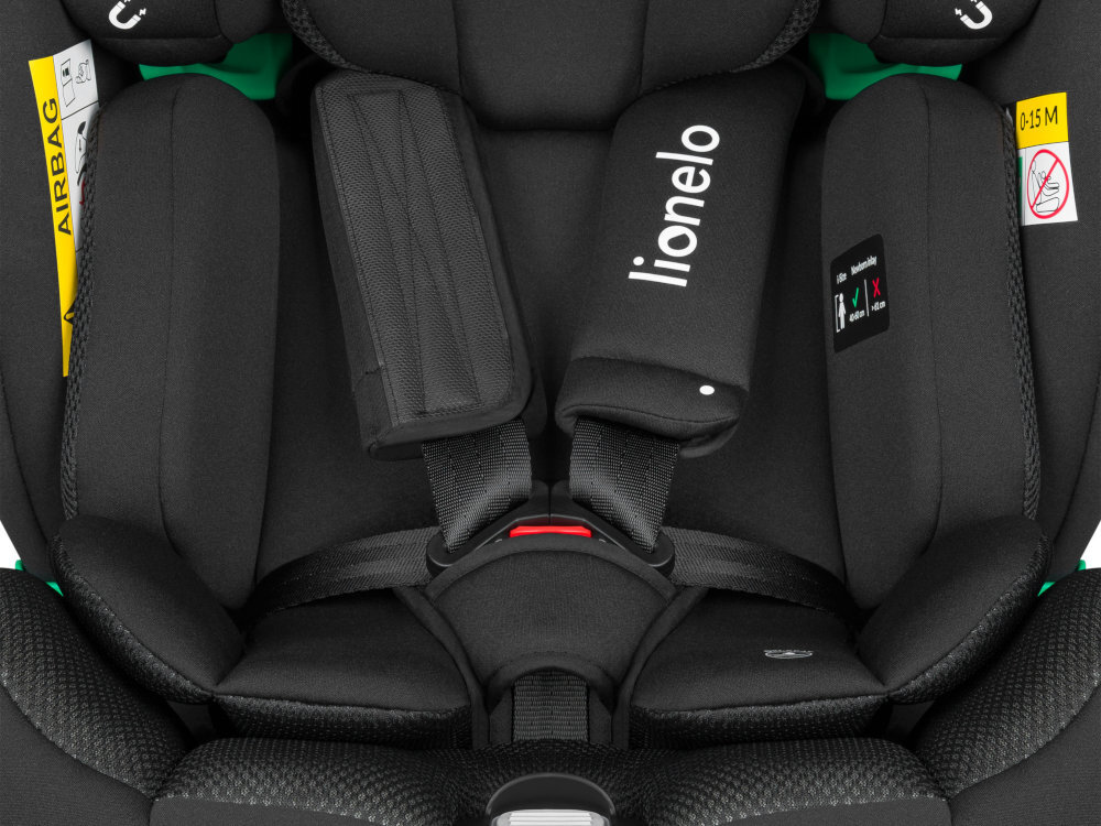 Fotelik samochodowy LIONELO Braam Air I-Size (0-36 kg) Możliwość 5-stopniowej regulacji oparcia przodem i tyłem dostosowanie pozycji do potrzeb malucha Regulacja siedziska pozycję półleżącą