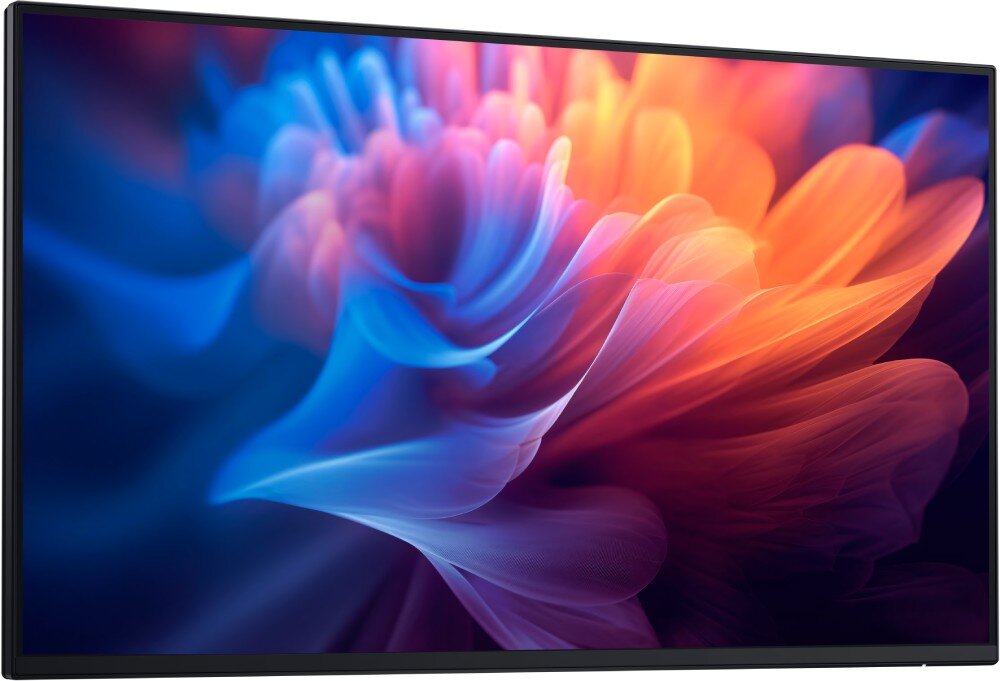 Monitor DELL P2725H 27 1920x1080px IPS 100Hz (bez podstawy) zbliżenie na ekran z wyświetlaną kolorową grafiką przekątna rozdzielczość obraz kolory odświeżanie czas reakcji