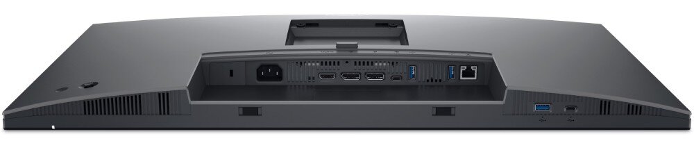 Monitor DELL P2425HE 23.8 1920×1080px IPS 100Hz ujęcie monitora od spodu z widocznymi portami złącza podłączenie mocowanie VESA