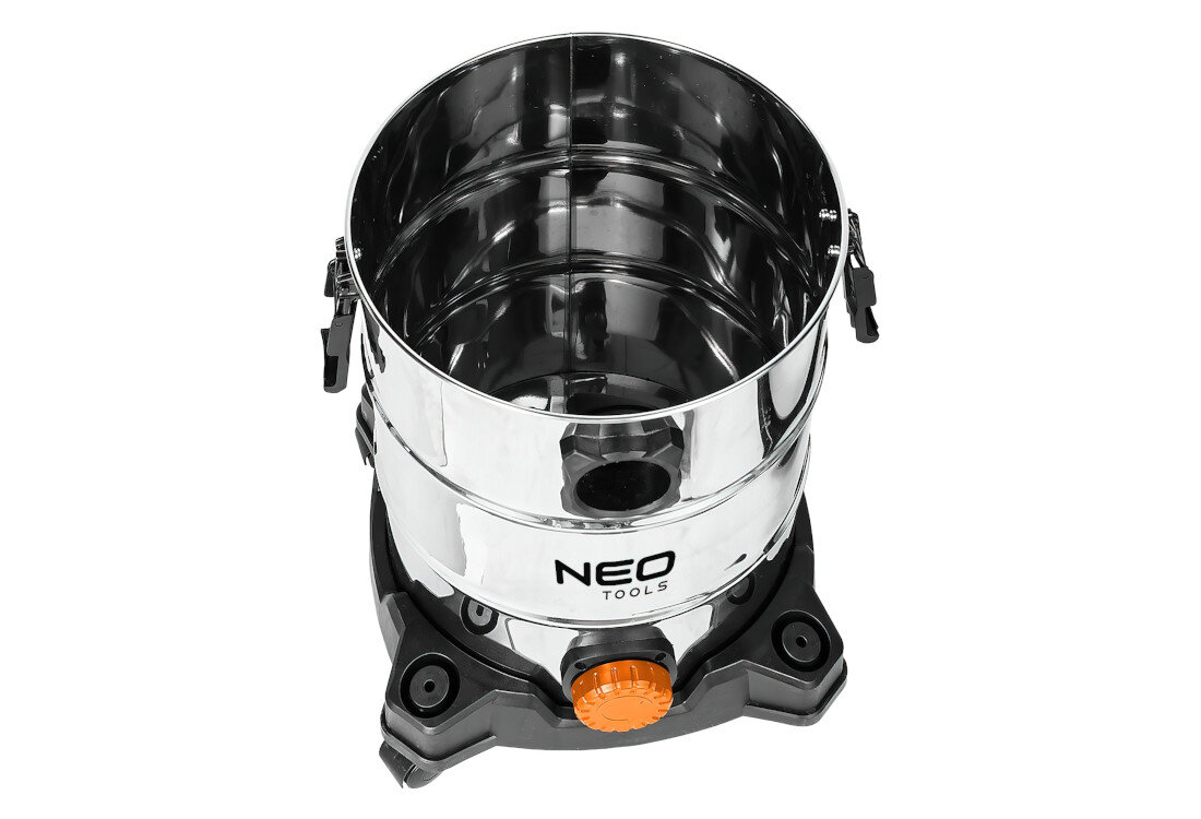 Odkurzacz przemysłowy NEO TOOLS 04-738 Pojemny stalowy zbiornik Zbiornik ze stali nierdzewnej pojemność