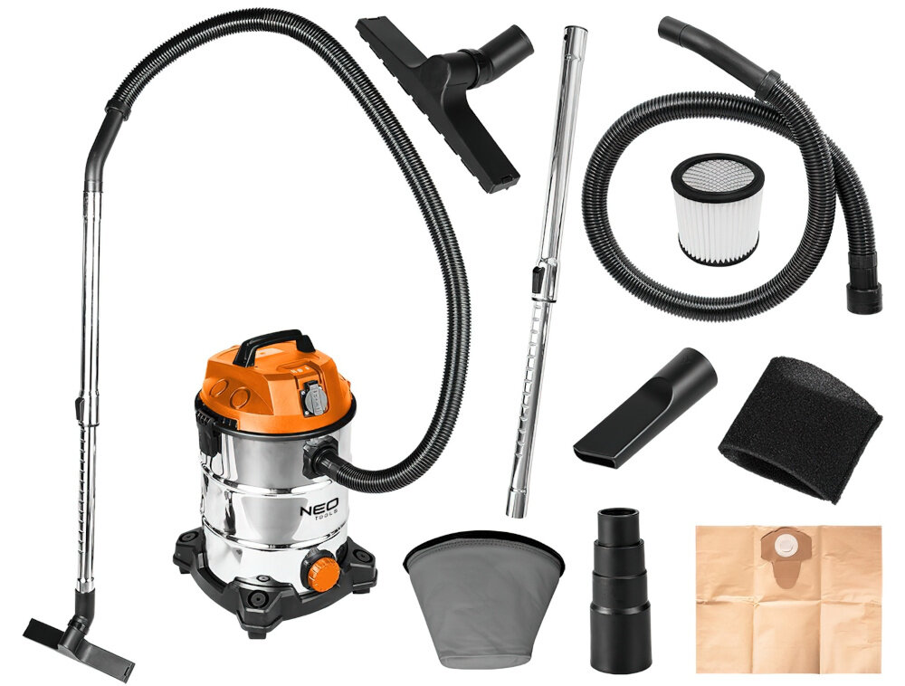 Odkurzacz przemysłowy NEO TOOLS 04-738 zestaw akcesoria komplet wyposażenie