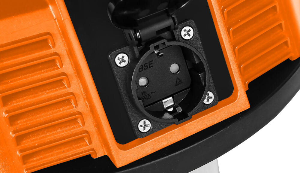 Odkurzacz przemysłowy NEO TOOLS 04-739 automatyczne gniazdo podłączenie dodatkowych urządzeń o mocy maksymalnej 1800 W jednoczesne używanie odkurzacza i innych narzędzi zwiększona funkcjonalność funkcja dmuchawy rozszerzony zakres zastosowań