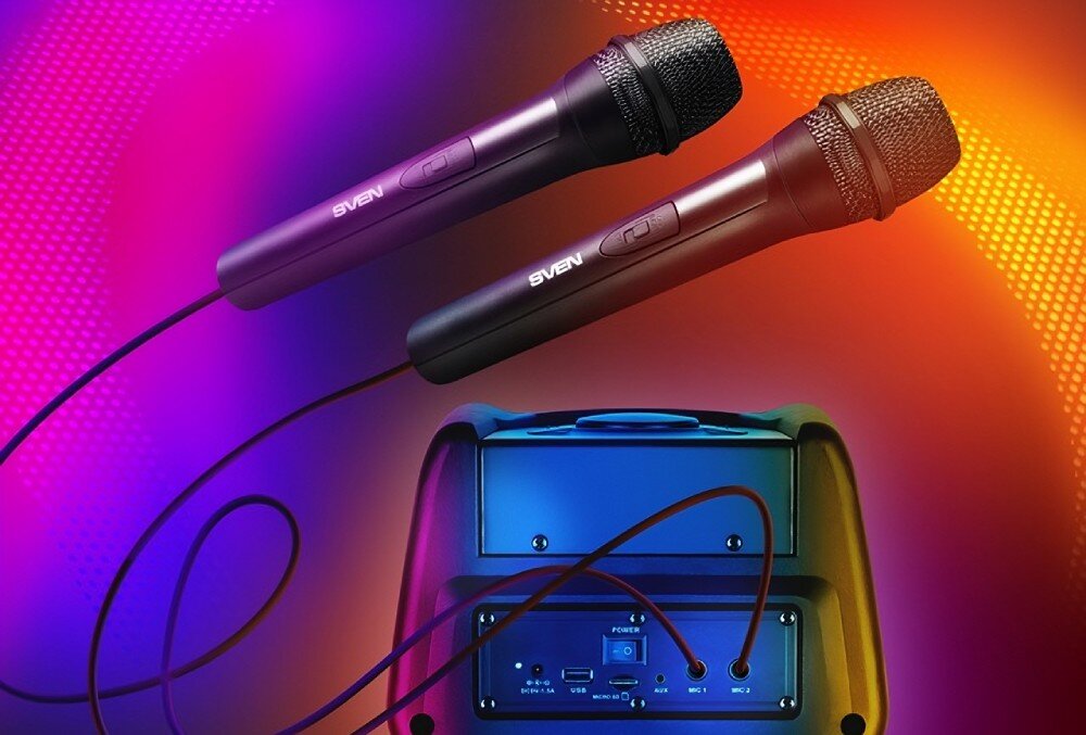 Power audio SVEN PS-730 karaoke wejścia mikrofonowe efekt echo