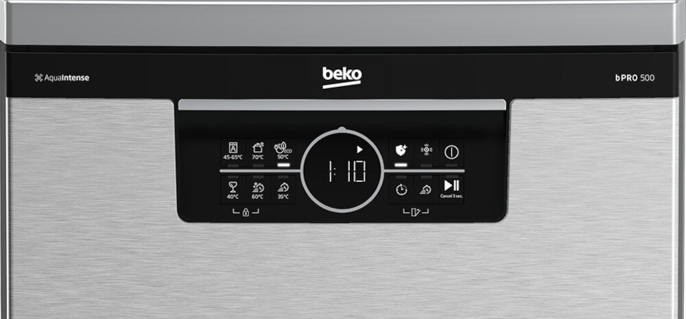 ZMYWARKA BEKO BDFS26042XQ panel sterowania programy funkcje wybór wyświetlacz LED przyciski interfejs