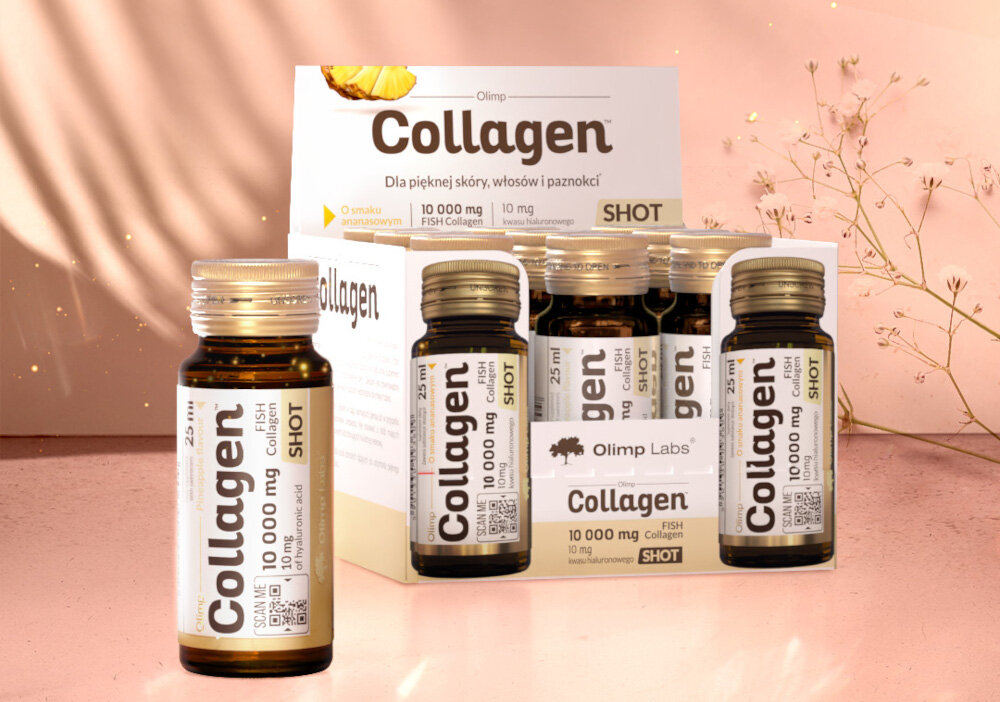 Kolagen OLIMP Ananasowy 25 ml Olimp Laboratories wysokiej klasy surowce poddane mikrobiologicznym analizom czystosci badania na obesnosc niebezpiecznych poziomow metali ciezkich spelnia surowe normy jakosciowe wartosciowy dodatek do zroznicowanego odzywiania
