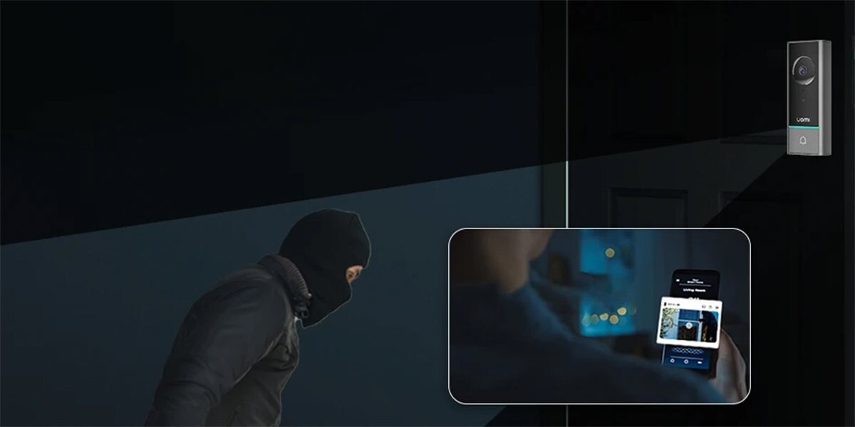 Dzwonek bezprzewodowy IMOU DB60 Kit, bezprzewodowo, eliminuje, kable, aplikacja, nocna pora, dzwonek wykrywa włamywacza przed domem