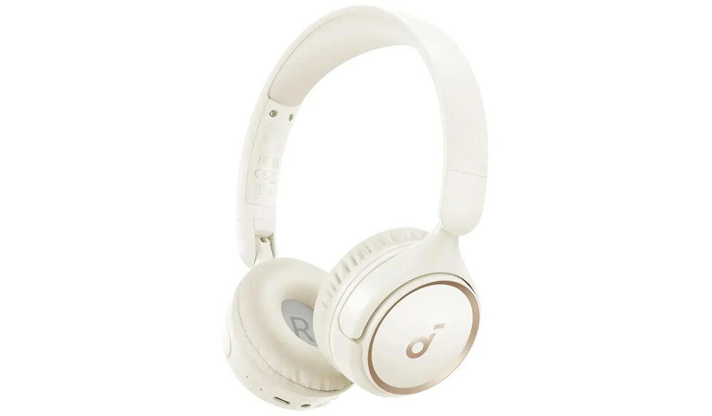 Słuchawki nauszne SOUNDCORE H30i mocny bas czysty dźwięk 40mm przetworniki, słuchawki nauszne po skosie na białym tle