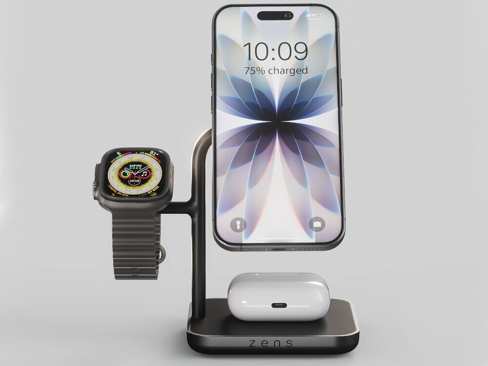 magnetyczne ładowanie Qi2 telefon biurko poziom pion