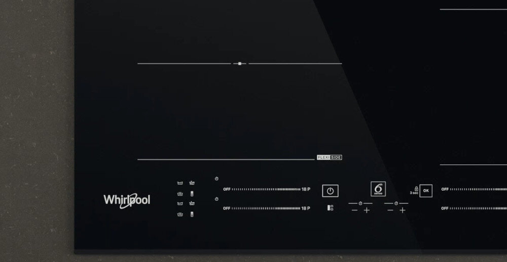 PŁYTA WHIRLPOOL WF S5060 CPBF FlexiSide połączenie pół większa powierzchnia dostosowanie naczyń szybsze gotowanie