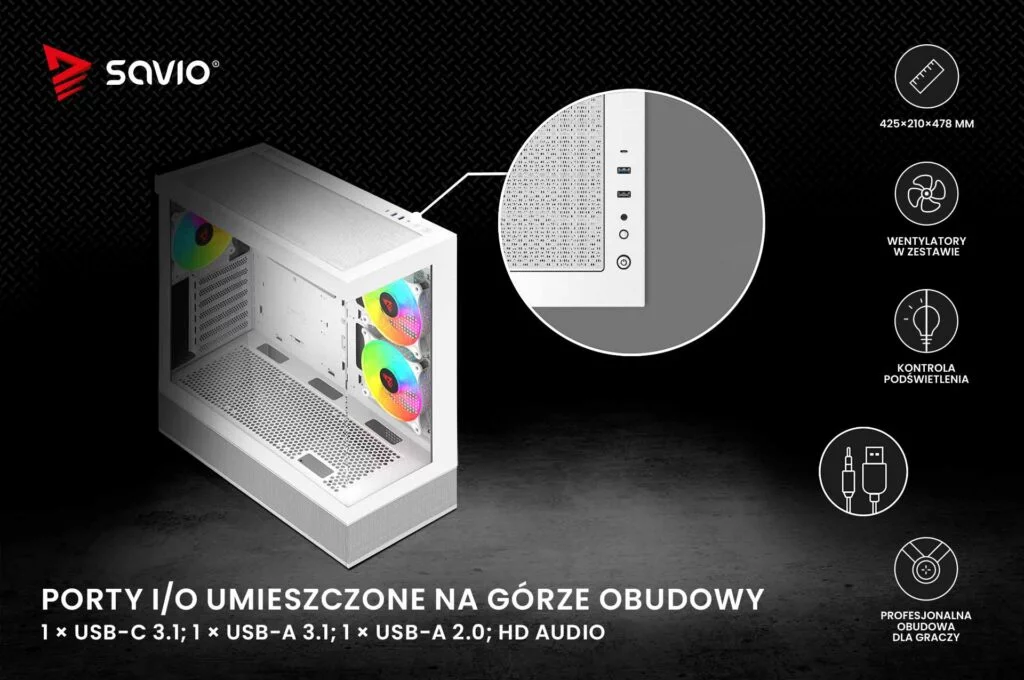 Sigma X1 White na czarnym tle 05 porty IO PL