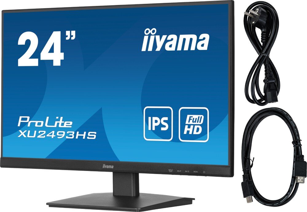 Monitor IIYAMA ProLite XU2493HS-B6 23.8 1920x1080px IPS 100Hz 0.5 ms [MPRT] opakowanie zestaw