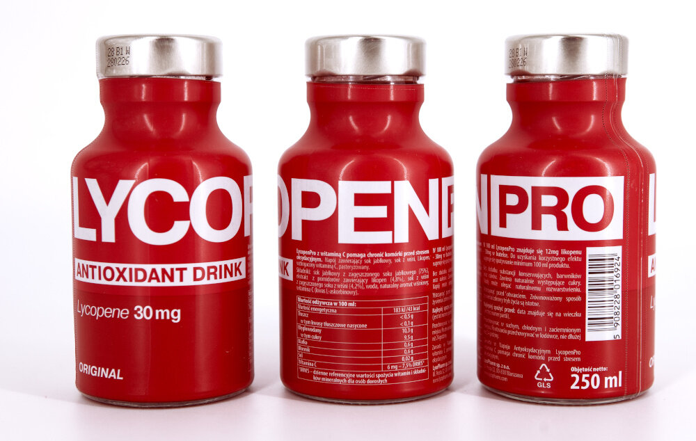 Napój LYCOPEN PRO Antyoxidant Drink Original Wiśniowy 15 x 250 ml soki z jablek wisni marakui z zageszczonych sokow owocowych naturalne witaminy i mineraly likopen silny antyoksydant 30 mg w porcji 6 mg witaminy C 7,5% dziennego zalecanego spozycia