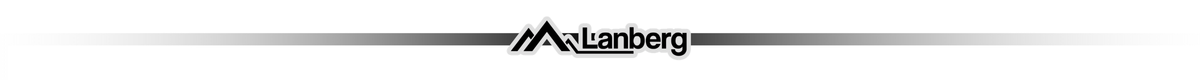Logo z napisem \'Lanberg\' z elementem graficznym przypominającym góry nad napisem.