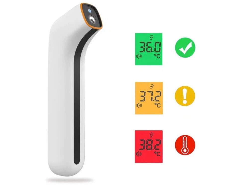 Termometr PANGAO PGITR1602 antypoślizgowa konstrukcja korpus chwyt wyświetlacz LCD trzy kolory zielony pomarańczony czerwony zasilanie