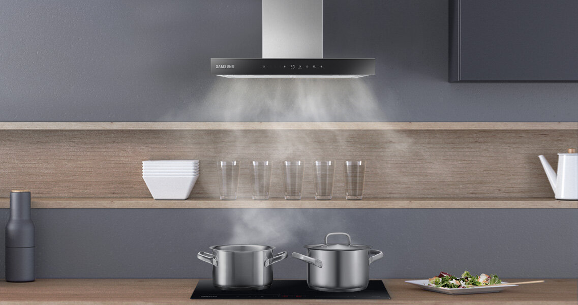 Okap Samsung NK24C5703TS pochłania z dużą mocą Samsung NK24C5703TS - Wysoka wydajność - grafika