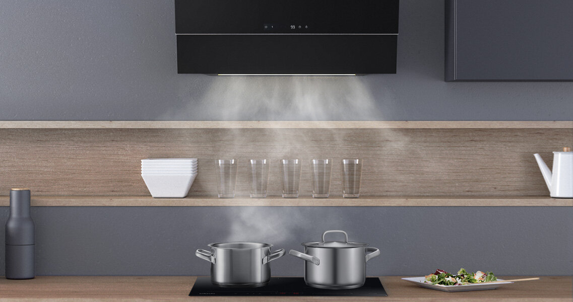 Okap NK36C7070WB - technologia skutecznego oczyszczania powietrza Okap skośny Samsung NK36C7070WB - w jaki sposób oczyszcza powietrze