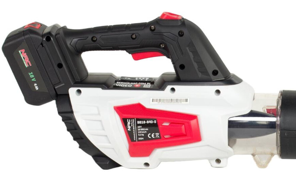 Dmuchawa do liści NAC BB18-B40-S akumulatorowa ergonomiczny uchwyt waga 2,7 kg silnik szczotkowy wygodna praca