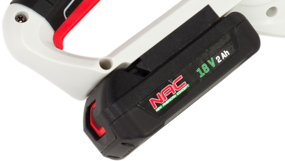 Nożyce do żywopłotów NAC HB20-B20-45-L-RH-S  455mm 18V akumulatorowe akumulator pojemnosc 2,0 Ah seria NAC 18 V ladowarka pelna swoboda ruchu