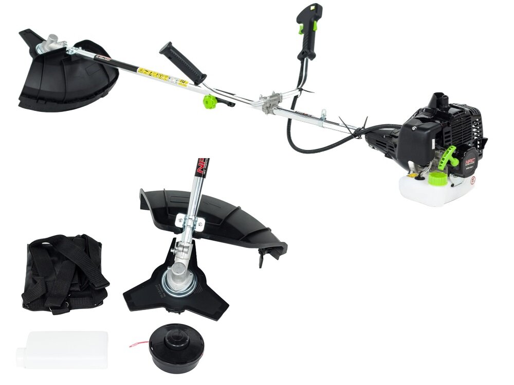 Kosa spalinowa NAC BP540-30B-V 2.2kW 7.2kg Żyłka + tarcza tnąca zestaw glowica z zylka tnaca tarcza tnaca pojemnik do sporzadzania mieszanki paliwowej szelki dokumentacja